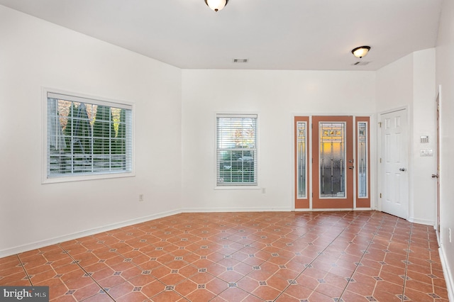 view of tiled foyer entrance