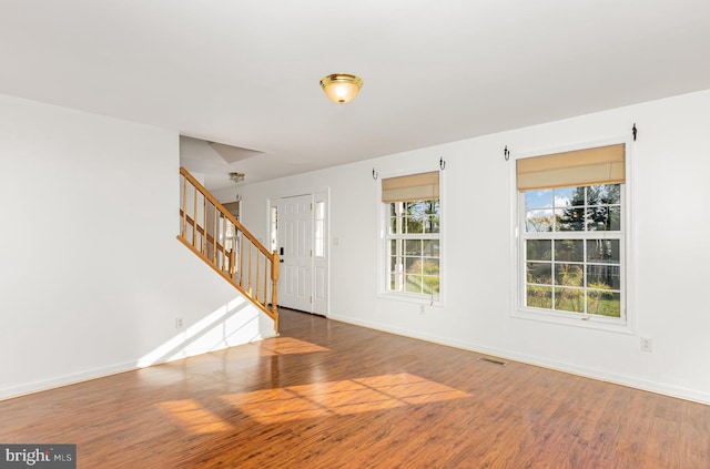 foyer entrance with wood-type flooring