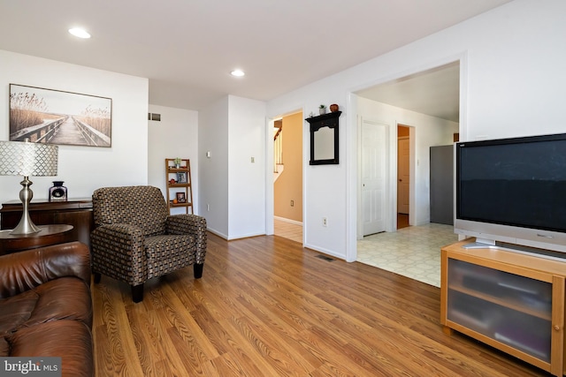 living room featuring hardwood / wood-style flooring