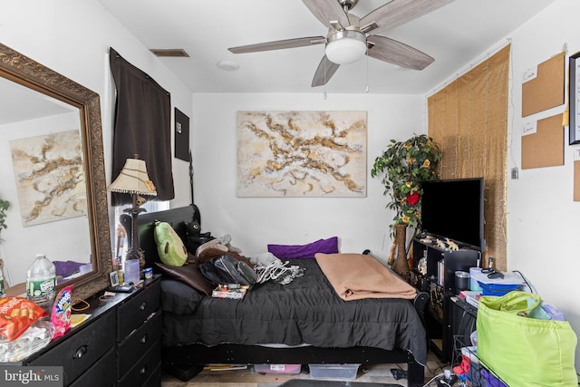 bedroom with ceiling fan