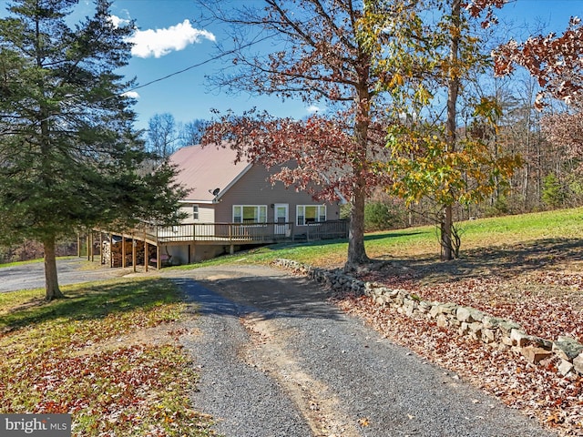 view of front of home featuring a deck