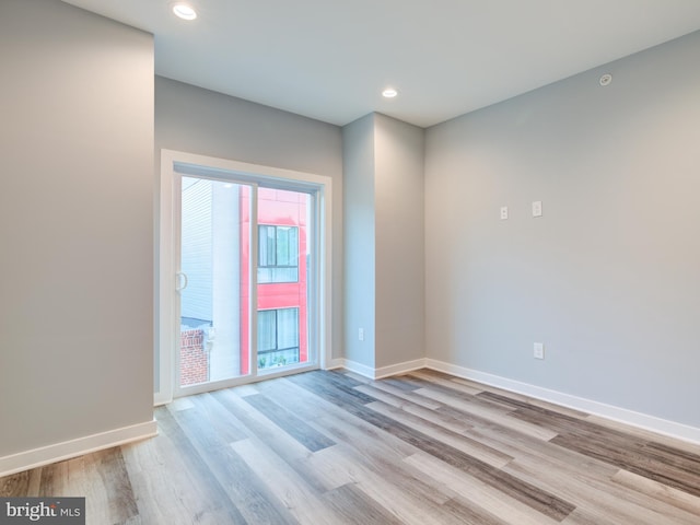 empty room featuring light hardwood / wood-style flooring