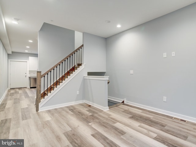 interior space with light wood-type flooring