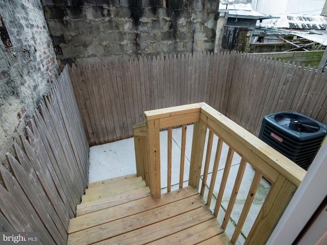 wooden terrace with central AC