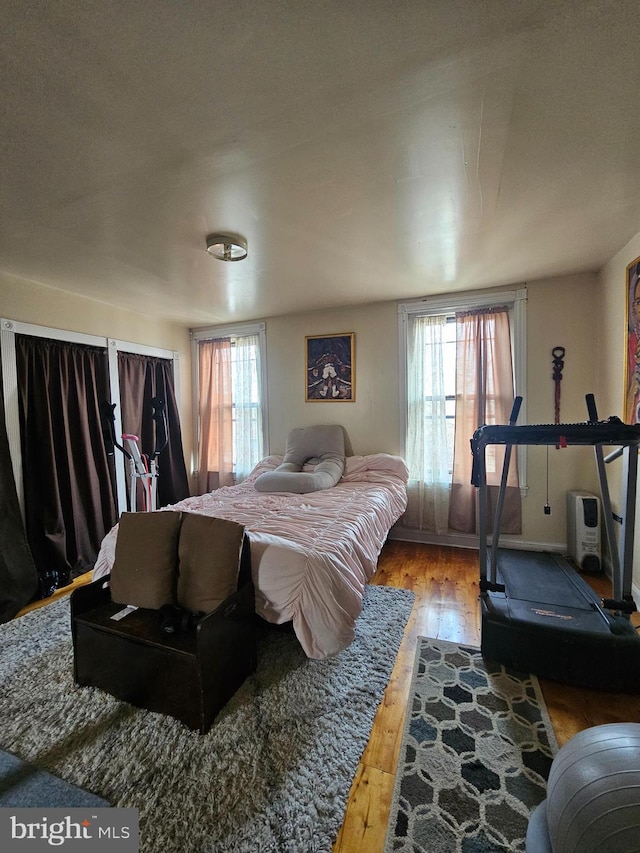 bedroom featuring wood-type flooring