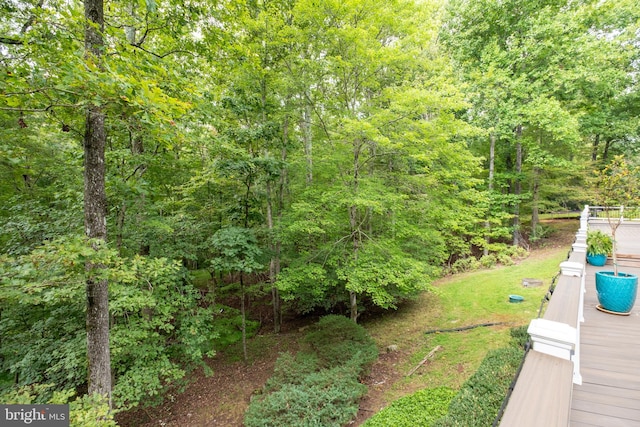 view of yard with a deck