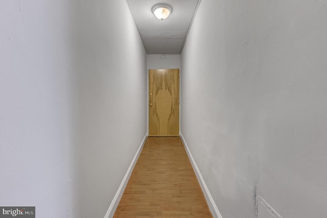 hall featuring light hardwood / wood-style flooring