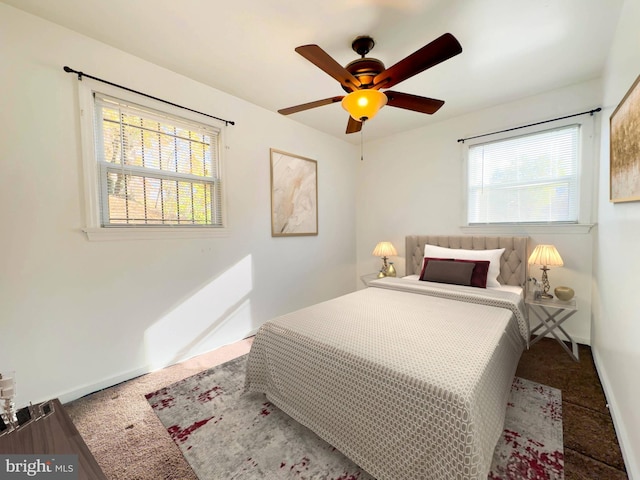 bedroom with ceiling fan