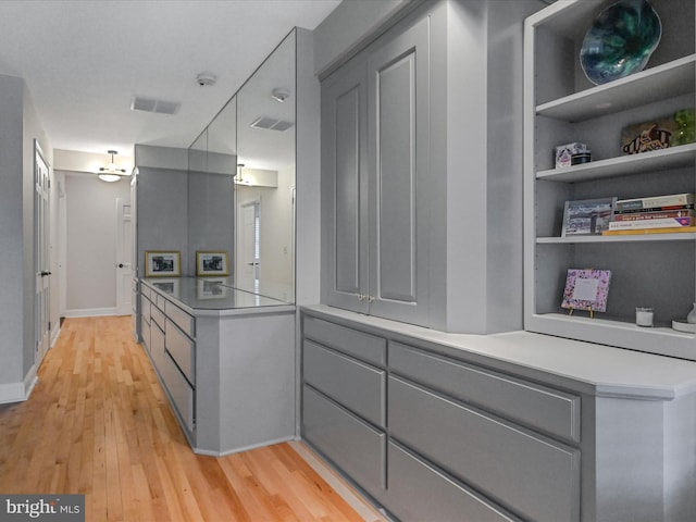 walk in closet featuring light hardwood / wood-style floors