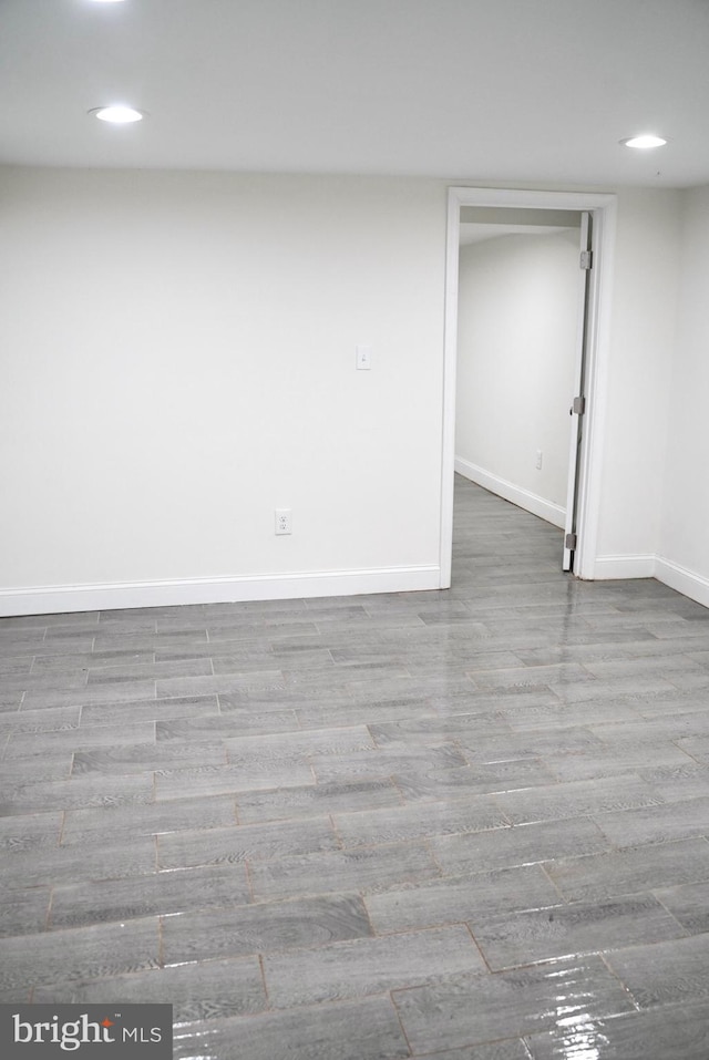 interior space with hardwood / wood-style floors