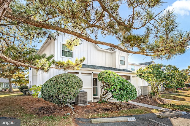 view of front of property with central AC unit