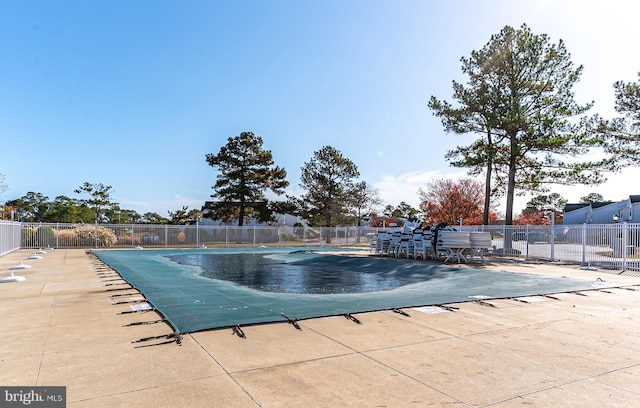 view of swimming pool featuring a patio