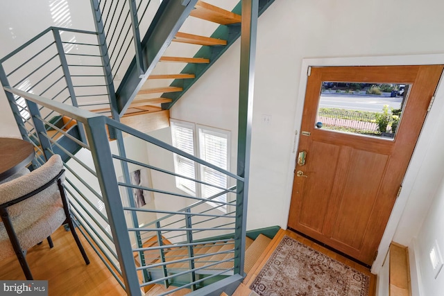 foyer featuring light hardwood / wood-style floors