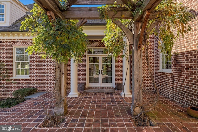 view of exterior entry with french doors