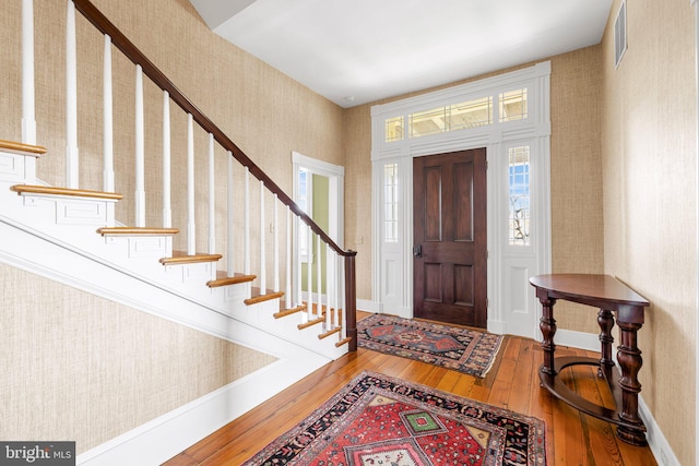 entrance foyer with hardwood / wood-style flooring