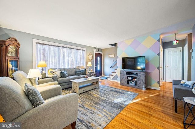 living room featuring hardwood / wood-style floors