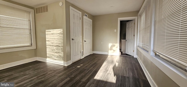 interior space featuring dark hardwood / wood-style flooring