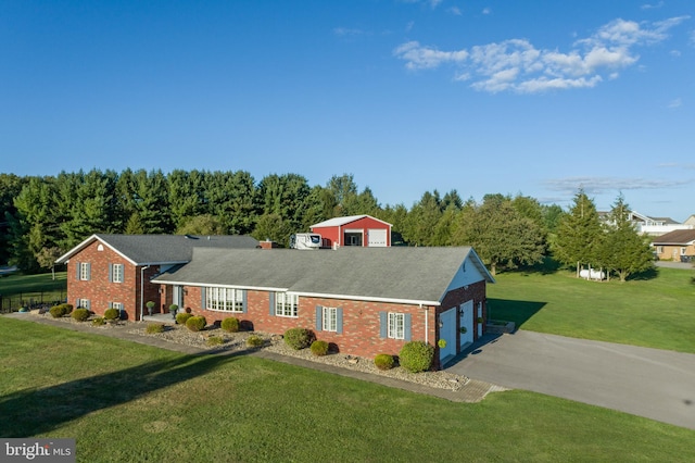 view of front of home with a front yard