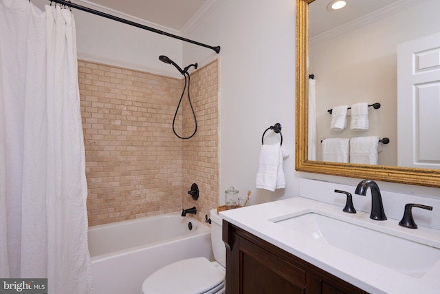 2009 Hillyer Pl NW, Washington, DC 20009 - full bathroom featuring ornamental molding, vanity, and shower / bath combo with shower curtain