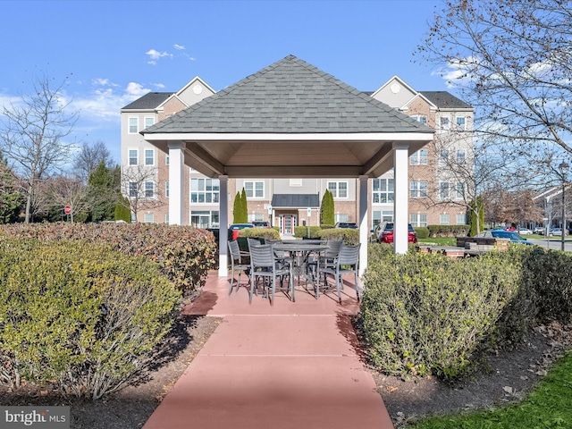 view of patio with a gazebo