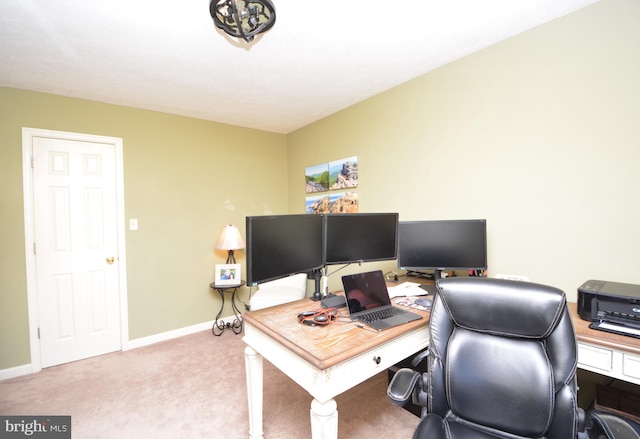 view of carpeted office