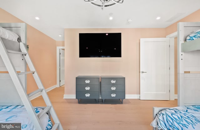 bedroom featuring light hardwood / wood-style floors