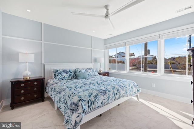 bedroom with ceiling fan