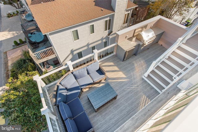 exterior space with an outdoor living space