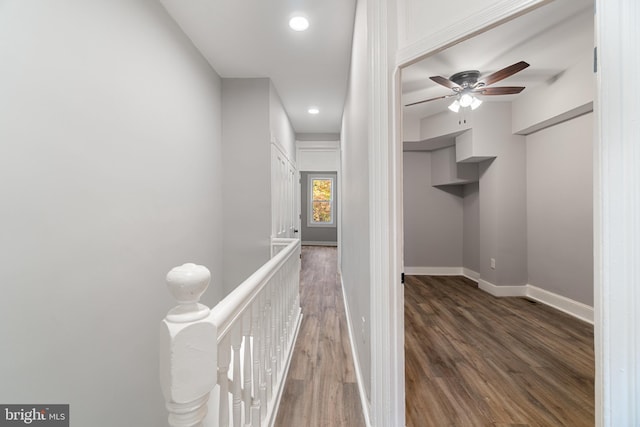 hall featuring dark hardwood / wood-style floors