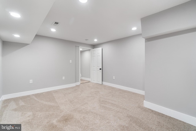 basement featuring carpet floors