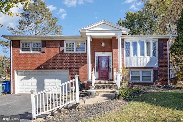 view of front of house with a garage