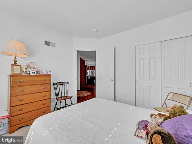 bedroom with a closet