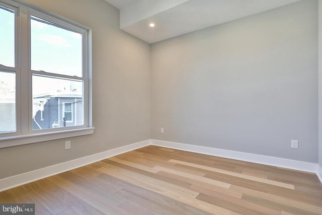 empty room featuring light hardwood / wood-style floors