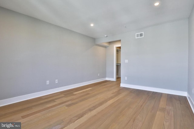 empty room featuring light wood-type flooring