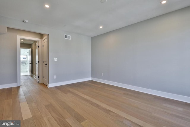 empty room featuring light wood-type flooring