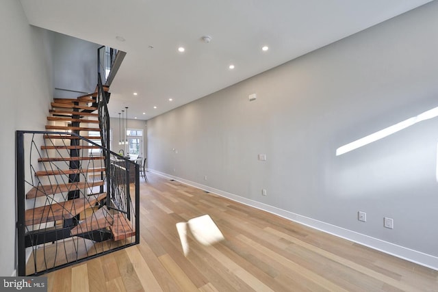 interior space with hardwood / wood-style flooring