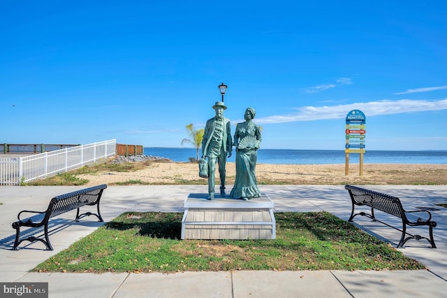 view of community featuring a water view