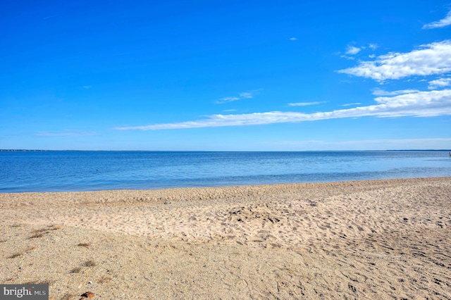 property view of water featuring a view of the beach