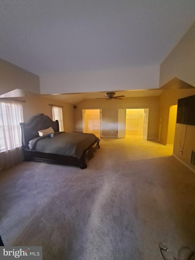 bedroom featuring carpet flooring and ceiling fan