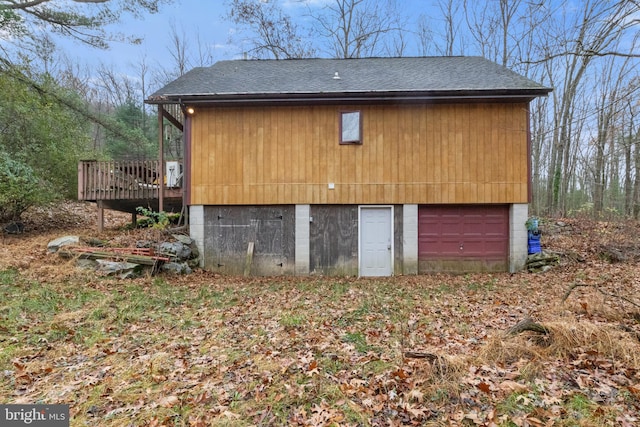 view of garage