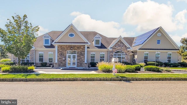 view of front facade featuring french doors