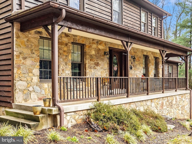 exterior space with covered porch