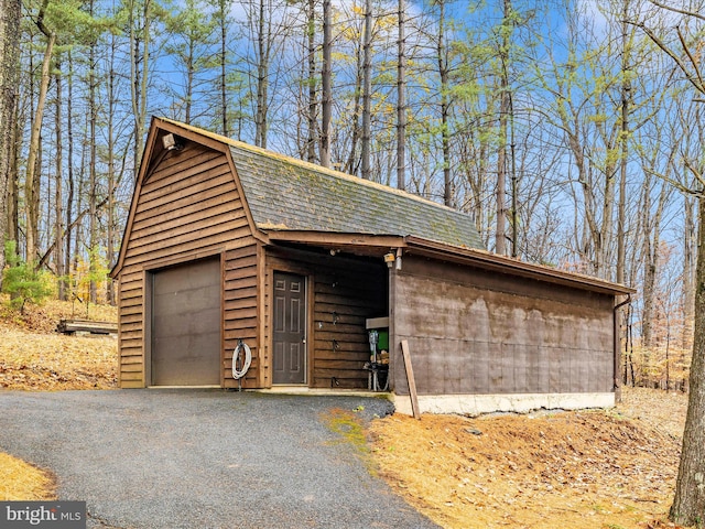 view of garage