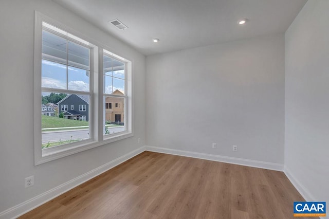 empty room featuring light hardwood / wood-style floors