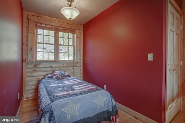 bedroom featuring light hardwood / wood-style floors