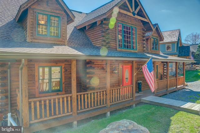 view of log-style house