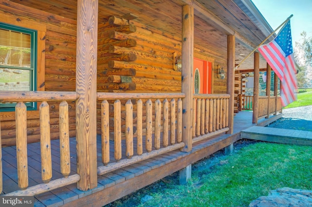 exterior space with covered porch