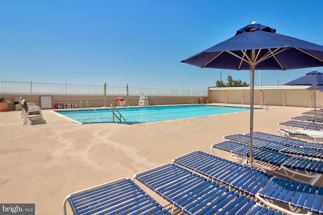 view of pool with a patio area