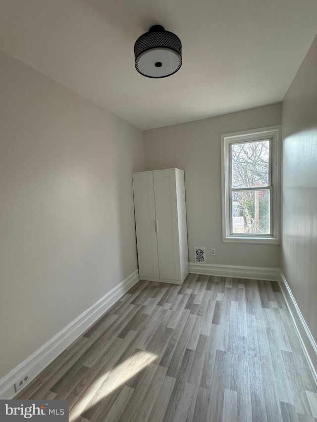 unfurnished bedroom featuring light hardwood / wood-style flooring