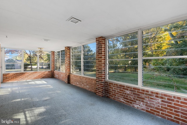 view of unfurnished sunroom